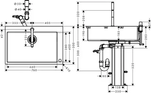 hansgrohe C71 C71-F660-08 Spülencombi 660 Select Chrom, 43202000, Artikel in Kategorie